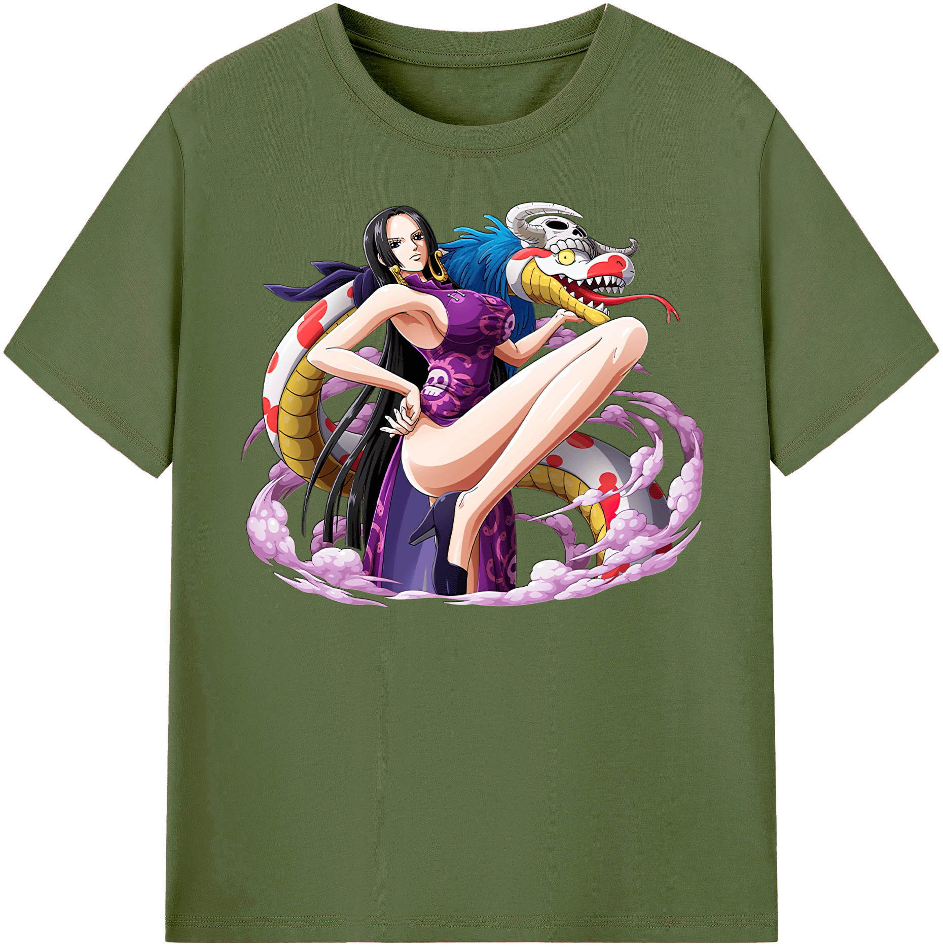 ワンピース ボア・ハンコック ONE PIECE Boa·Hancock 綿100％半袖Tシャツ（フロントプリント）